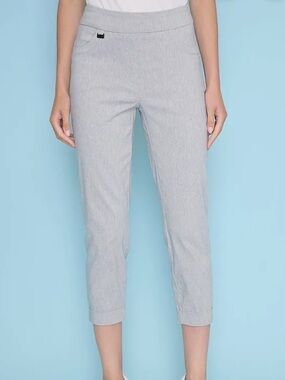 New Light Heather Gray Cuffed Capri Pull on Pants